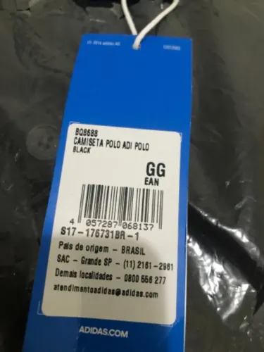 Camisa Polo Adidas Modelo Adi Polo Original - Preta TAM GG-Clássica, Minimalista Novissima