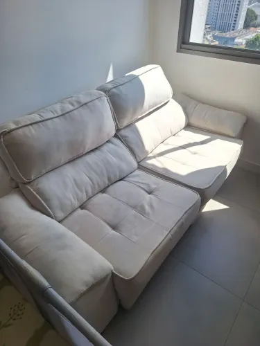 Sofá 2 Lugares Reclinável Bege Venda Urgente