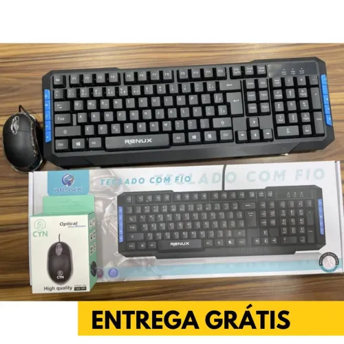 Teclado e mouse com fio USB knup