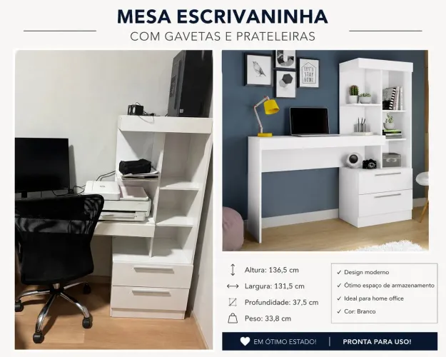 Vende-se escrivaninha branca 