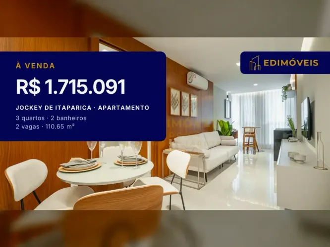 Oportunidade no Jockey de Itaparica: Apartamento 3 quartos com suíte
