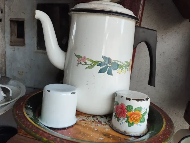 Conjunto esmaltado antigo ágata.