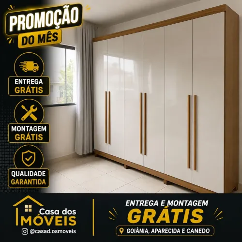 Guarda roupa Alvorada Nature off white - 100% MDF 