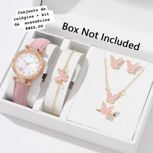 Kit relógio feminino mais acessório linha premium