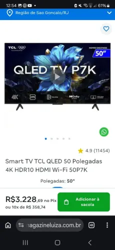 Tv tlc qled 50 polegadas 1 mes d uso