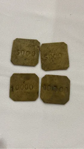 Fichas antigas de fazenda 5 e 10 mil réis