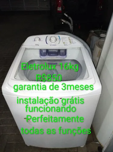 Vendo máquina de lavar Electrolux 16 kg, funcionando perfeitamente,R$850.Itajai.