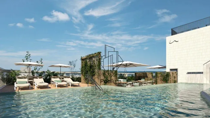 Flats estilo loft Duplex com varanda / sacada em Condominio Club à 115m da praia em Ponta 