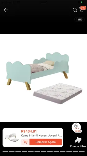 Mini cama infantil com Colchão 