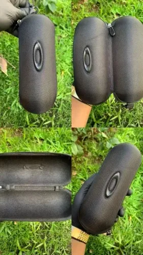 Estojo p/ Óculos Oakley Modelo Universal + Saquinhos Microbag + Caixa Oakley Marrom TOP