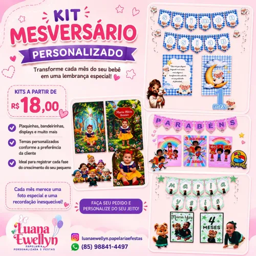 Kits mesversario e kit só um bolinho 
