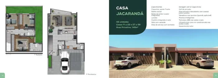 Casa em Condomínio Fechado no Buritis - Casa Jacarandá | 148m², 3 Quartos, Lazer Completo