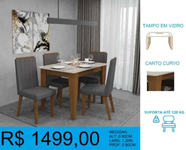 MESA DE JANTAR - ENTREGA E MONTAGEM GRATUITA!!