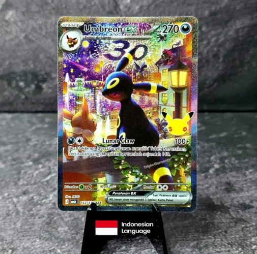 Carta Pokémon Umbreon 30 Anos INDONÉSIO Original NM (ENCOMENDA)