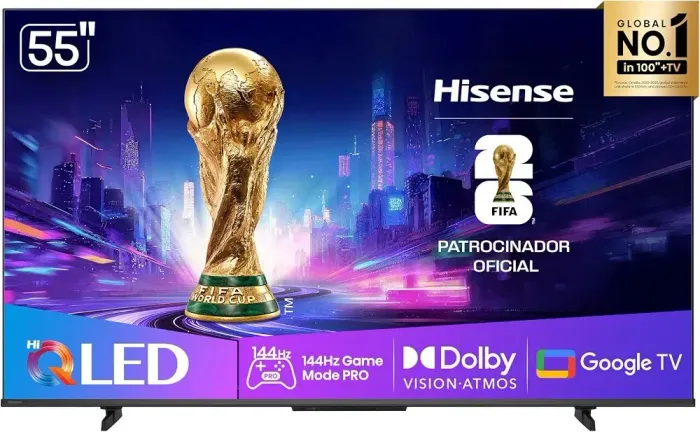 Hisense Smart TV UHD 4K QLED 55" Polegadas, 55Q7QG, semi nova, na CAIXA e na garantia...