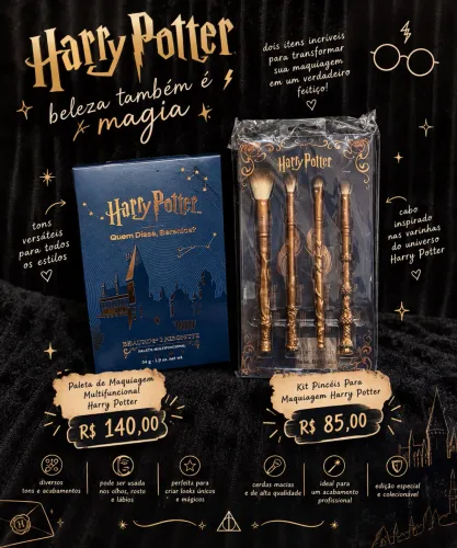 kit de pincéis Harry Potter- Paleta multifuncional