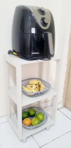 Mesinha Multiuso em MDF Cinza.