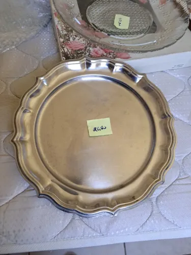 Bandeja redondo aço inox 30cm