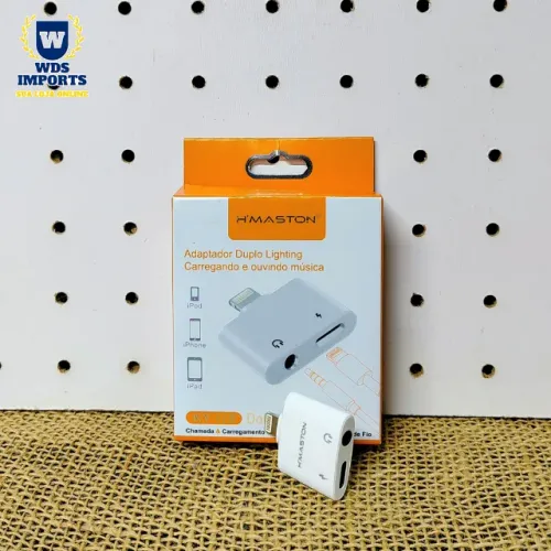 Adaptador Duplo Lighting Carregador e Fone P2 - Hmaston
