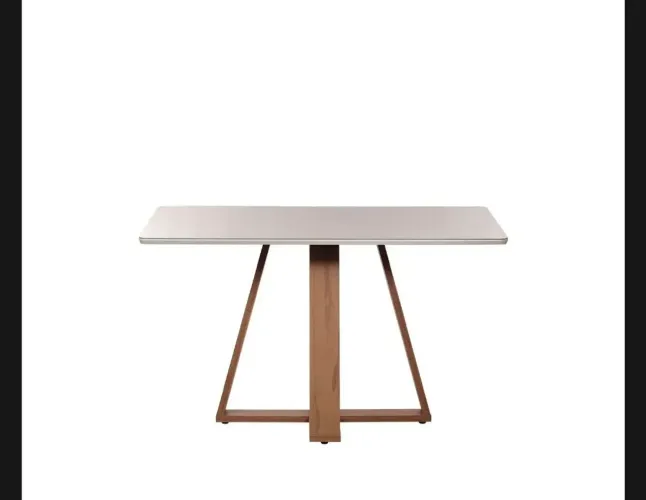 Mesa de Jantar Retangular c/ Vidro para 4 Lugares - Off White