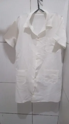 Jaleco Branco Oxford Mangas Curtas Unissex G