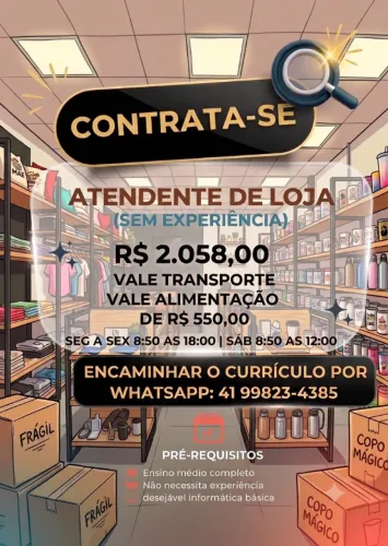 Atendente de Loja (sem experiência)
