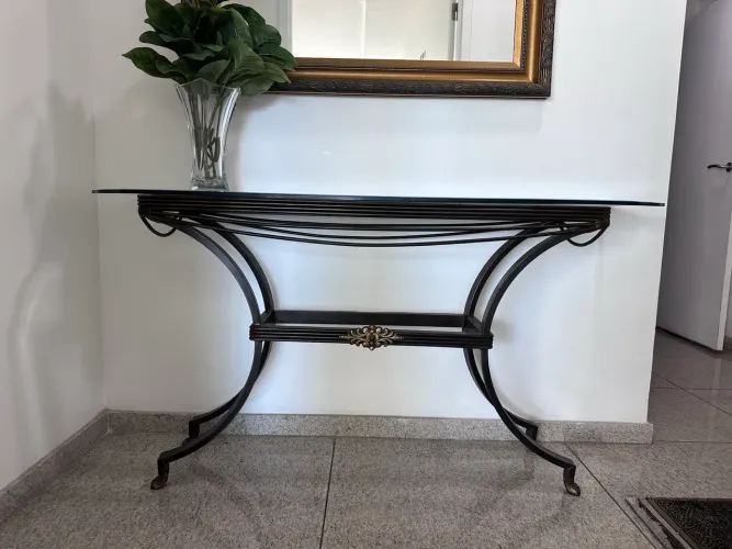 Aparador vintage vidro grosso bisotado