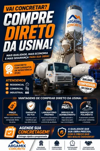 VAI CONCRETAR? ENTÃO COMPRE DIRETO DA USINA!