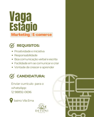 Vaga estágio e-comerce