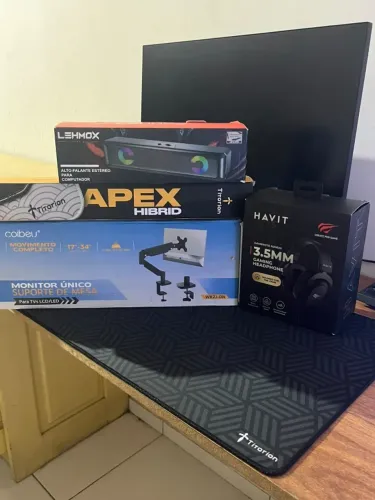KIT PERIFÉRICOS, BRAÇO+FONE+ SOM+MOUSEPED