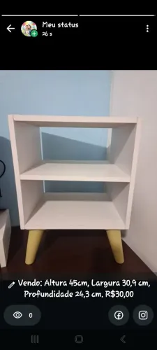 Mesa Cabeceira Estilo Retrô - Nova