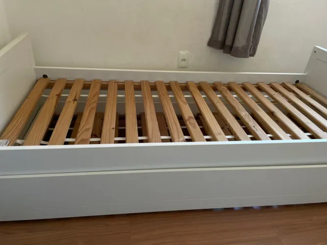 Cama solteiro Bicama branco
