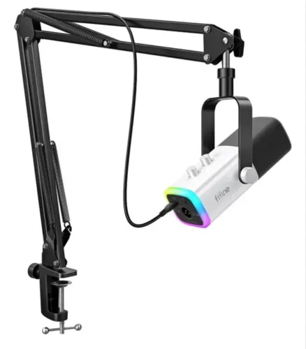 microfone fifine am8 branco com suporte