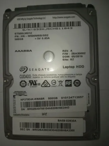 HD SEAGATE 500GB NOTEBOOK