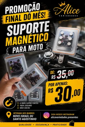 Suporte magnético para moto