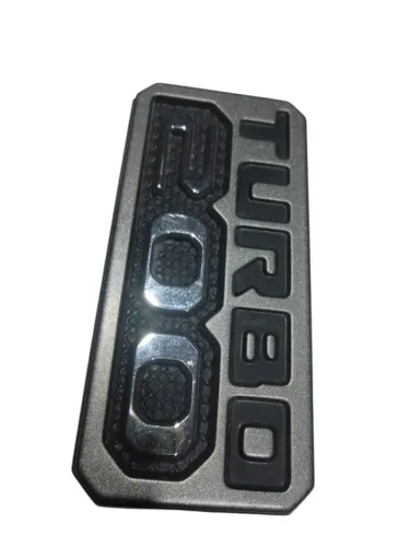 Emblema Turbo 200 Tampa Traseira Fiat Strada Cromado Cinza Cinza