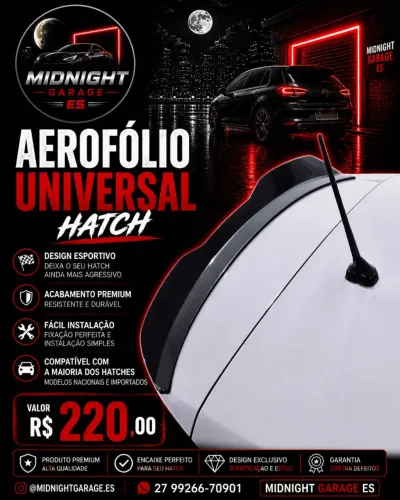 Aerofólio Universal Hatch - Visual Esportivo