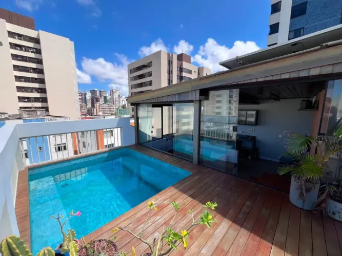 Cobertura a venda no Costa Azul com 3 quartos piscina area gourmet e mobiliada no Brisa Re