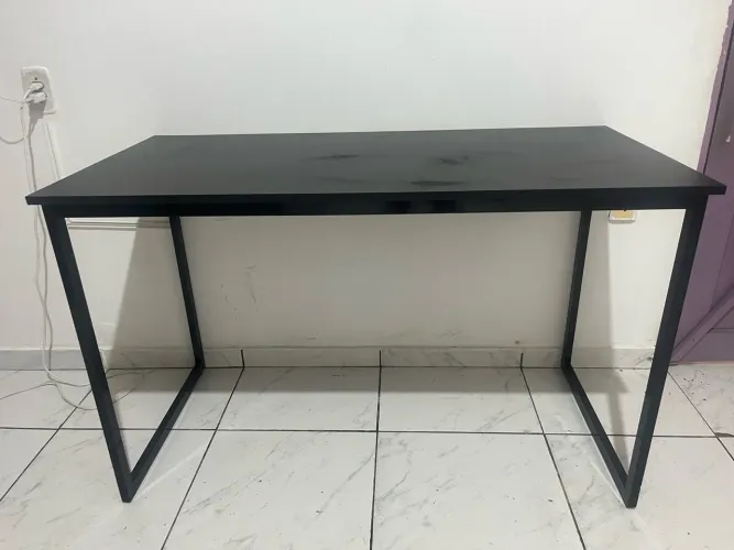 Escrivaninha Industrial Mesa Estudo Aparador Office Aço Mdf
