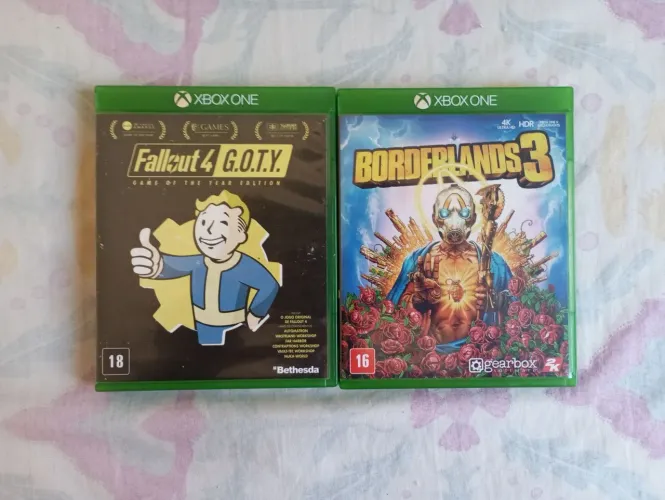 2 jogos de Xbox one: fallout 4 e borderlands 3