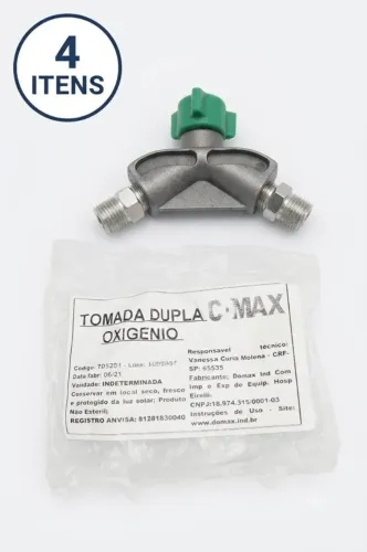 Kit 5 Tomadas Duplas de Oxigênio Hospitalar (4 Domax + 1 Axmed) - Novos