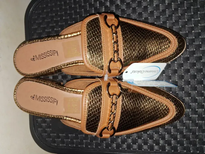Sapato Mule Mississipi Feminino Elegante Bico Fino Salto