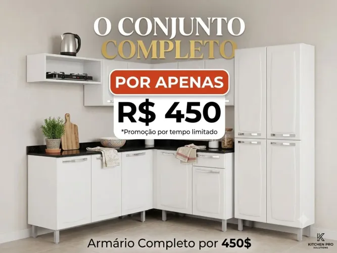 Vendo armário de cozinha completo de parede