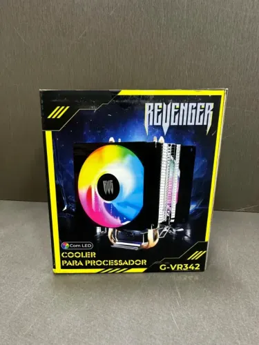 Cooler CPU Revenger G-VR342 RGB 120mm Heatpipe Alto Desempenho Intel AMD Universal