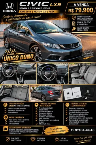 Honda Civic Sedan LXR 2.0 Flexone 16V Aut. 4P 2016