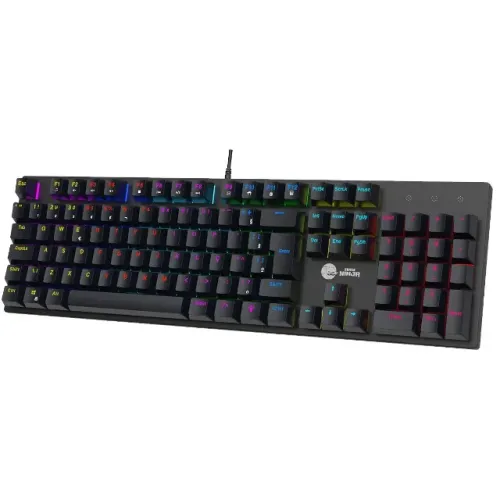 Teclado Mecânico ABNT2 Switch Blue Ninja Gamer Leap Rainbow 102 Teclas Preto