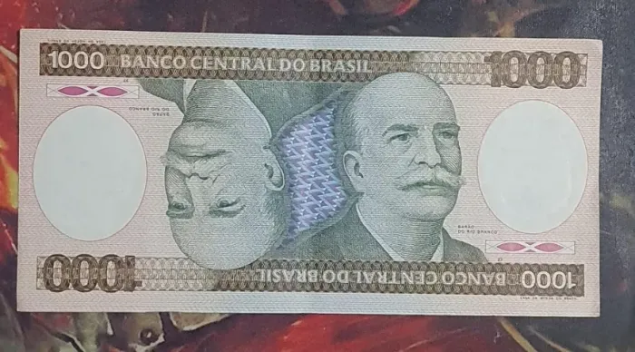 Nota de 1000 Cruzeiros Barão do Rio Branco Colecionador Rara Valor Histórico