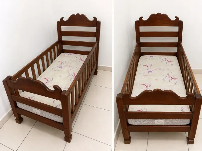 BERÇO + COLCHÃO SEMI NOVO BEM CONSERVADO