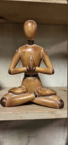 Escultura Decorativa Boneco Yoga Em Resina 16cm