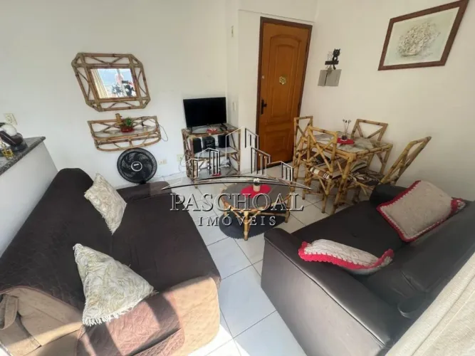Apartamento á venda c/ 1 dormitorio c/ 2 sacadas, 45m² - R$315mil - Tupi - Praia Grande/SP